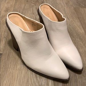 White Heeled Mules Size 7
